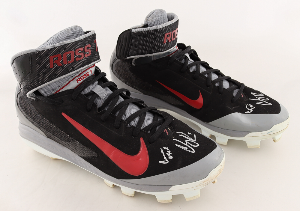 Cody Ross Signed Game-Used Pair of Nike Baseball Cleats Inscribed "Game Used" (Beckett Hologram) at PristineAuction.com Cody Ross Signed Game-Used Pair of Nike Baseball Cleats Inscribed "Game Used" (Beckett Hologram) at PristineAuction.com