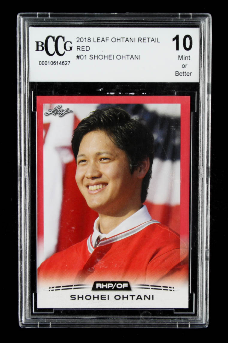 Shohei Ohtani 2018 Leaf Ohtani Retail Red #01 (BCCG 10) at PristineAuction.com Shohei Ohtani 2018 Leaf Ohtani Retail Red #01 (BCCG 10) at PristineAuction.com
