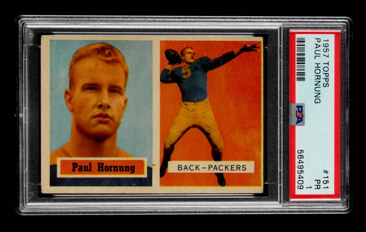 Paul Hornung 1957 Topps #151 RC (PSA 1) at PristineAuction.com Paul Hornung 1957 Topps #151 RC (PSA 1) at PristineAuction.com