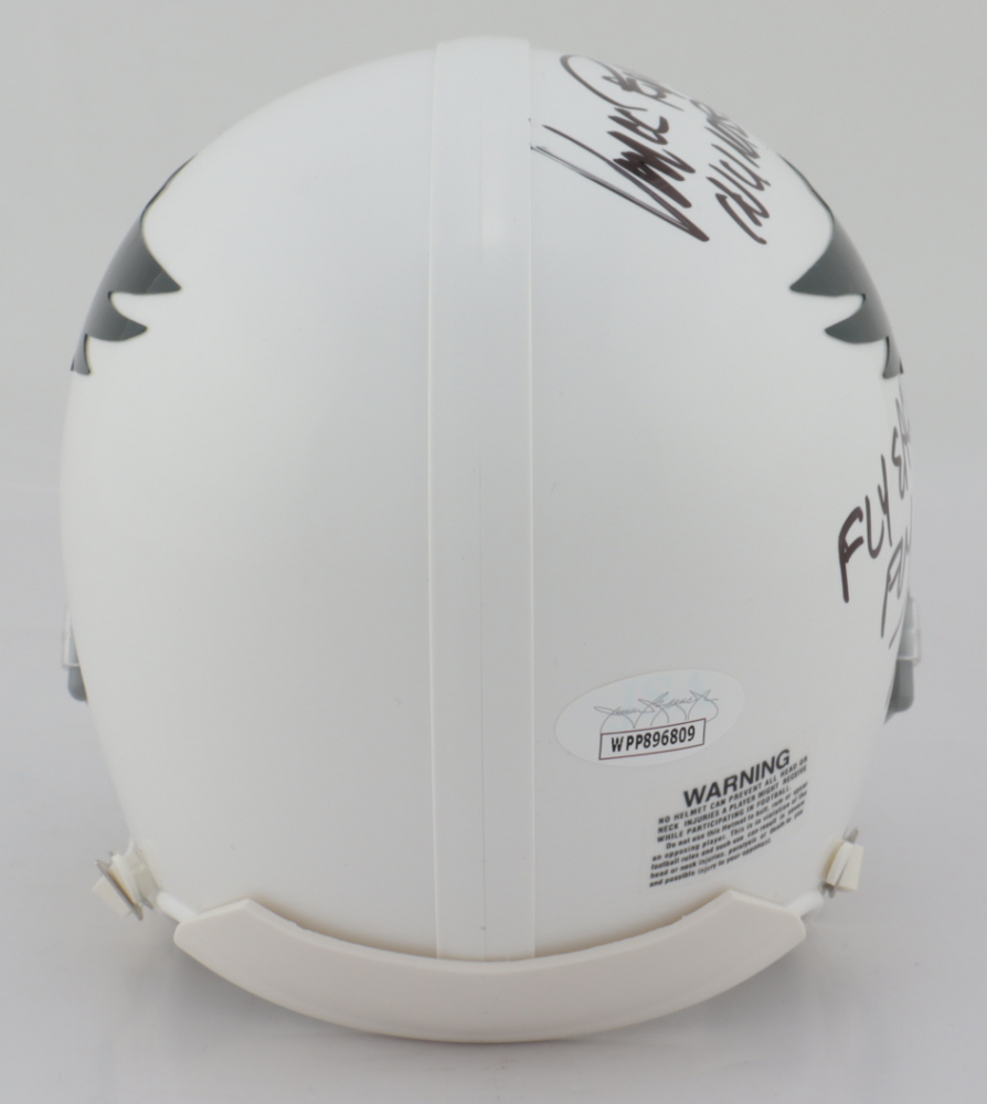Vince Papale Signed Eagles Throwback Mini Helmet Inscribed "Invincible