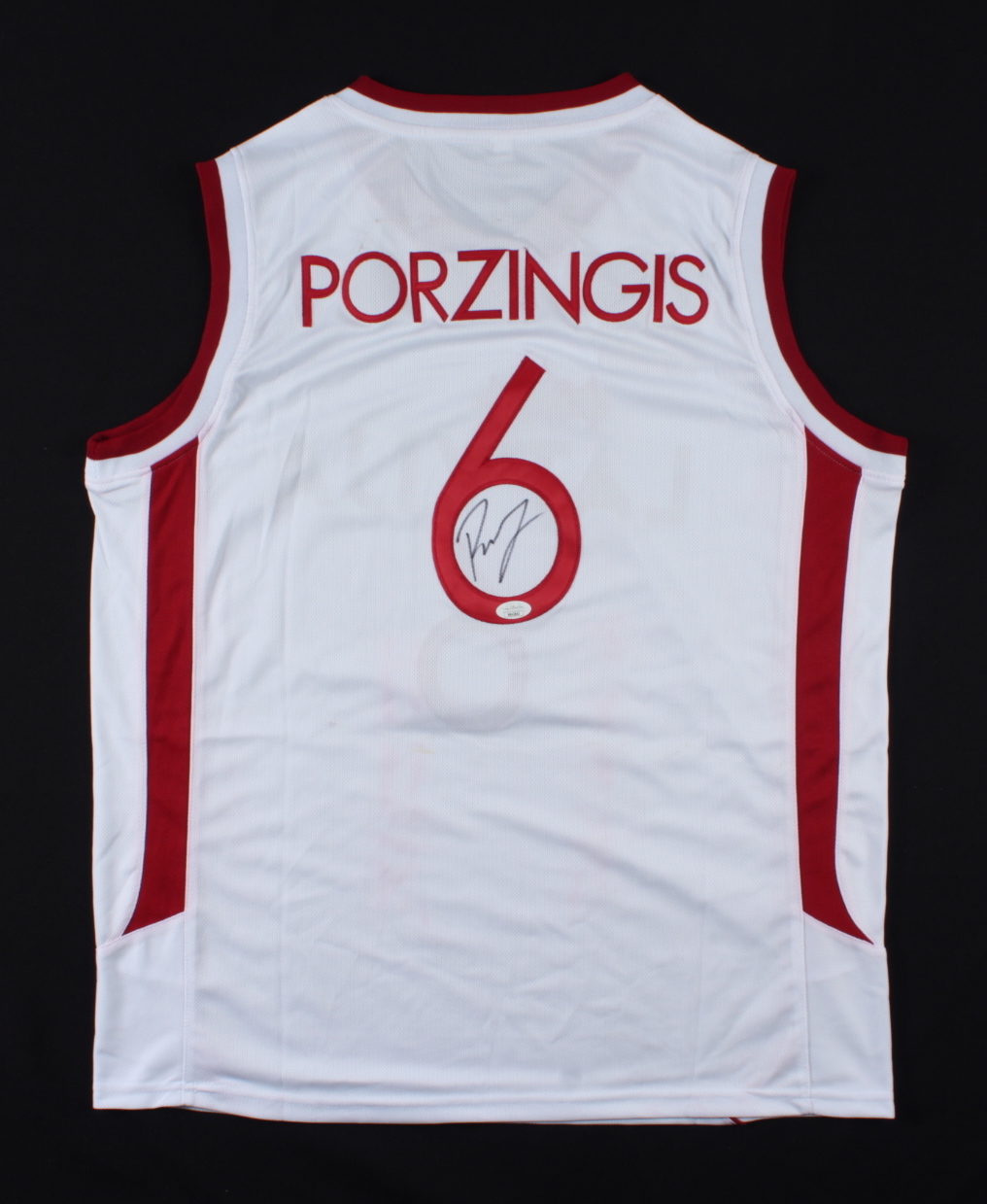 Kristaps Porzingis Signed Jersey (JSA COA) (See Description) at PristineAuction.com Kristaps Porzingis Signed Jersey (JSA COA) (See Description) at PristineAuction.com