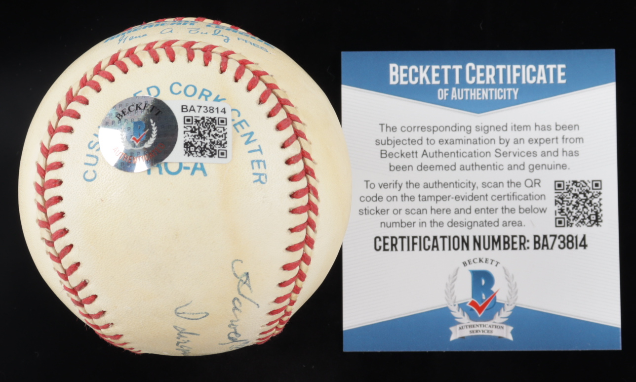 Harold "Hooks" Tinker Signed OAL Baseball Inscribed "I Discovered Josh Gibson" (Beckett COA) at PristineAuction.com Harold "Hooks" Tinker Signed OAL Baseball Inscribed "I Discovered Josh Gibson" (Beckett COA) at PristineAuction.com