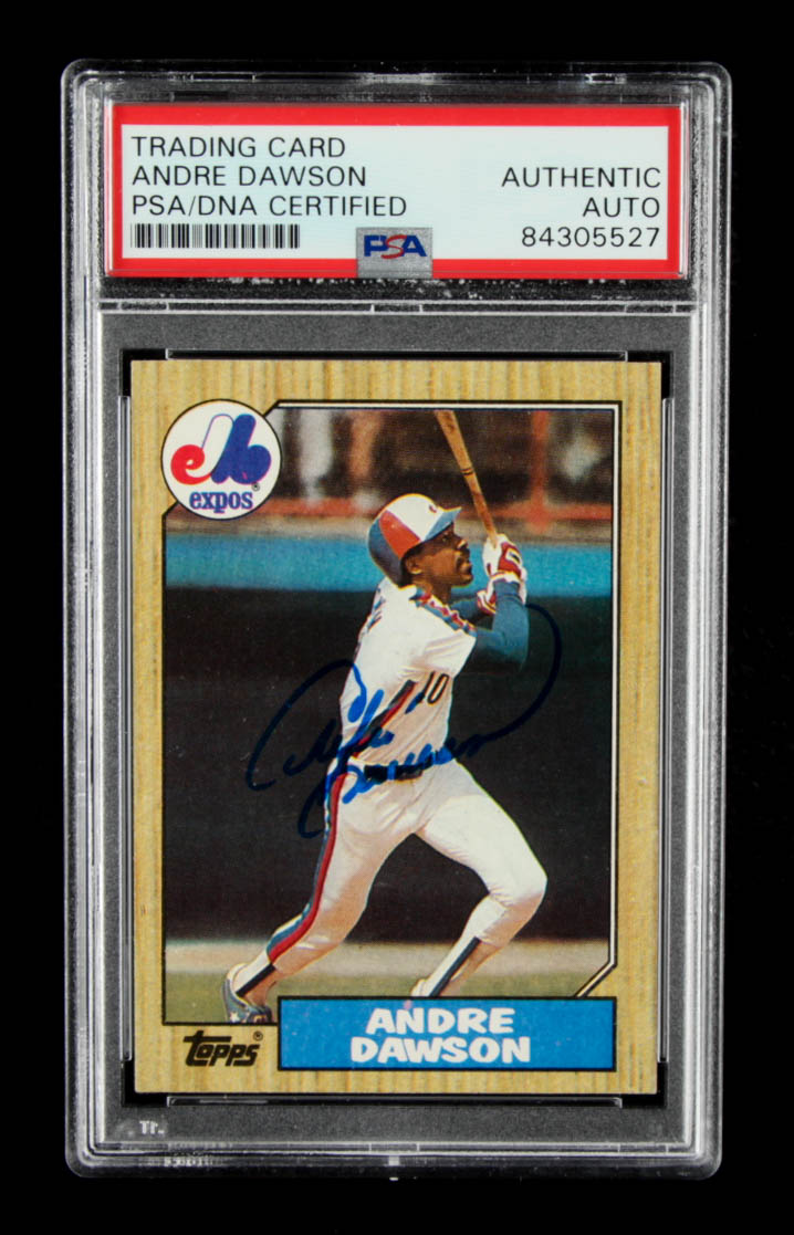 Andre Dawson Signed 1987 Topps #345 (PSA Encapsulated) at PristineAuction.com Andre Dawson Signed 1987 Topps #345 (PSA Encapsulated) at PristineAuction.com
