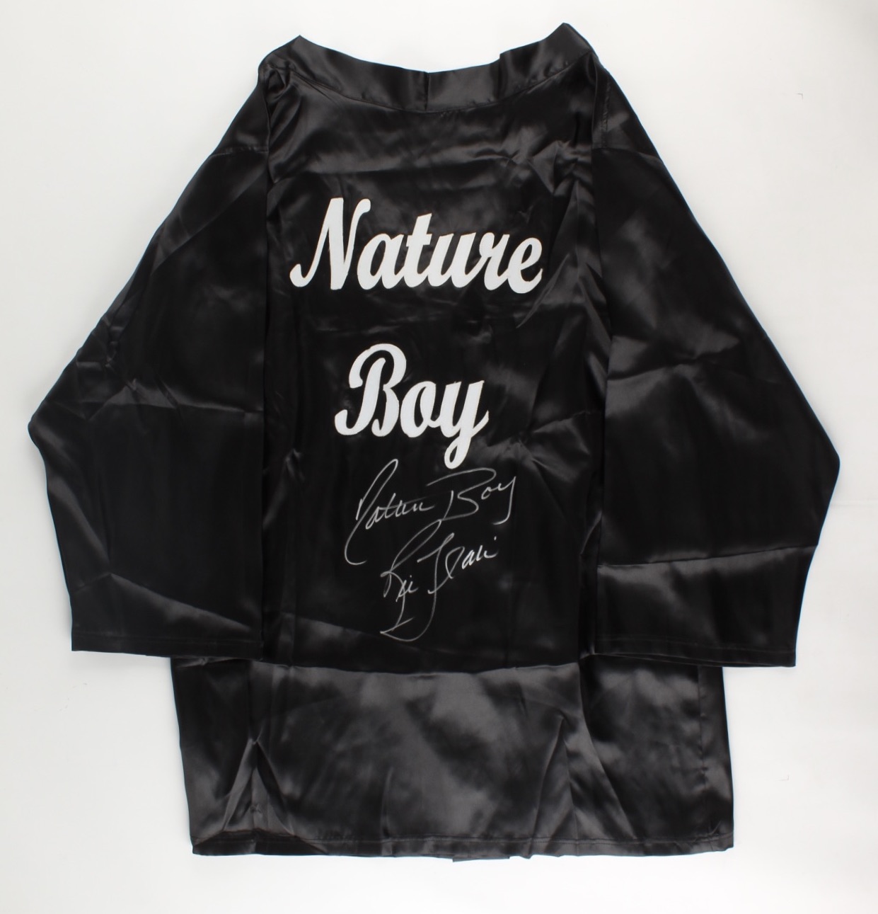 Ric Flair Signed "Nature Boy" Wrestling Robe Inscribed "Nature Boy" (PSA COA) at PristineAuction.com Ric Flair Signed "Nature Boy" Wrestling Robe Inscribed "Nature Boy" (PSA COA) at PristineAuction.com