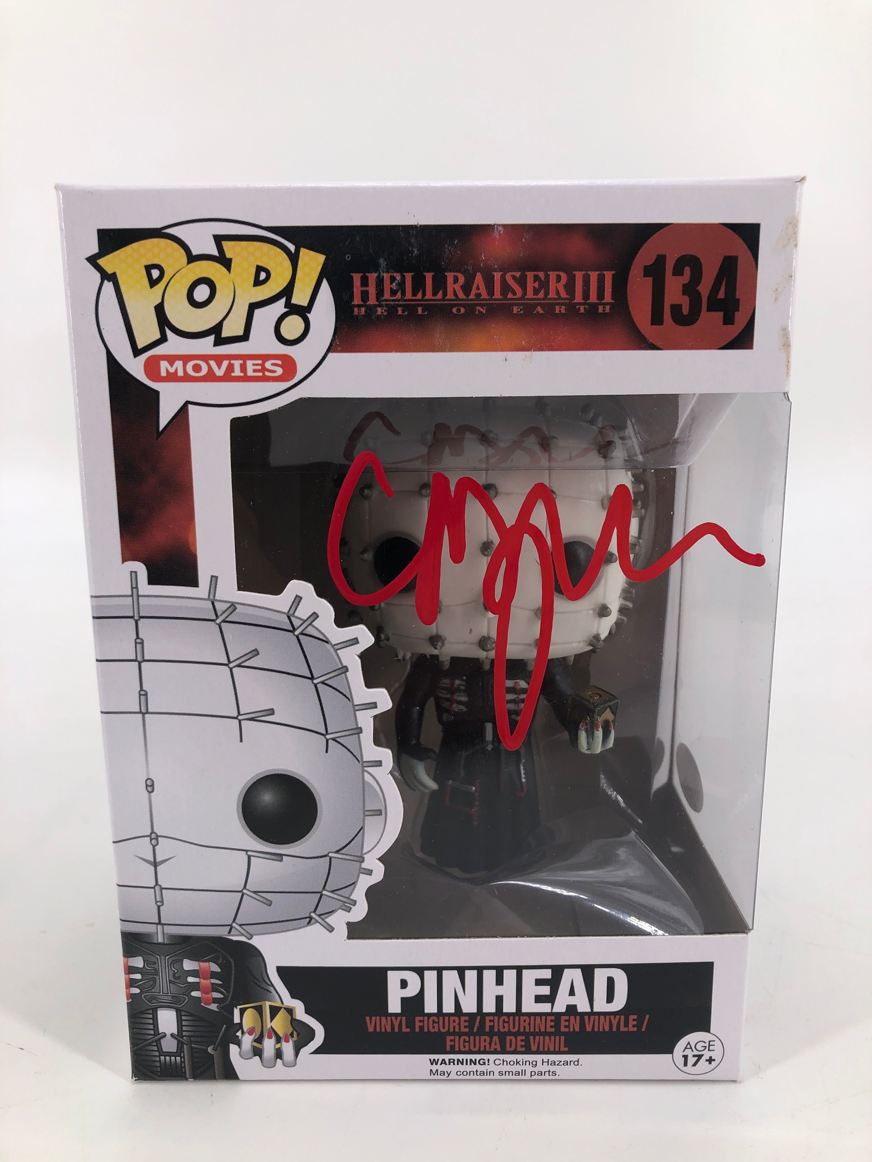 Clive Barker Signed "Hellraiser III: Hell On Earth" #134 Pinhead Funko Pop! Vinyl Figure (JSA COA) at PristineAuction.com Clive Barker Signed "Hellraiser III: Hell On Earth" #134 Pinhead Funko Pop! Vinyl Figure (JSA COA) at PristineAuction.com