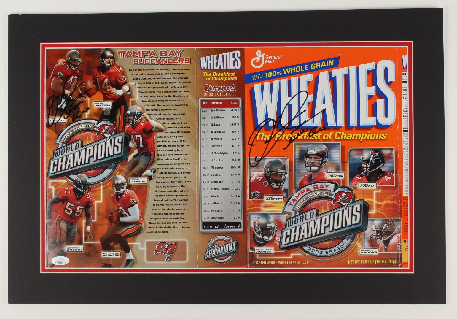 Mike Alstott Twice-Signed 16x24 Custom Matted Wheaties Box Display (JSA COA) at PristineAuction.com Mike Alstott Twice-Signed 16x24 Custom Matted Wheaties Box Display (JSA COA) at PristineAuction.com