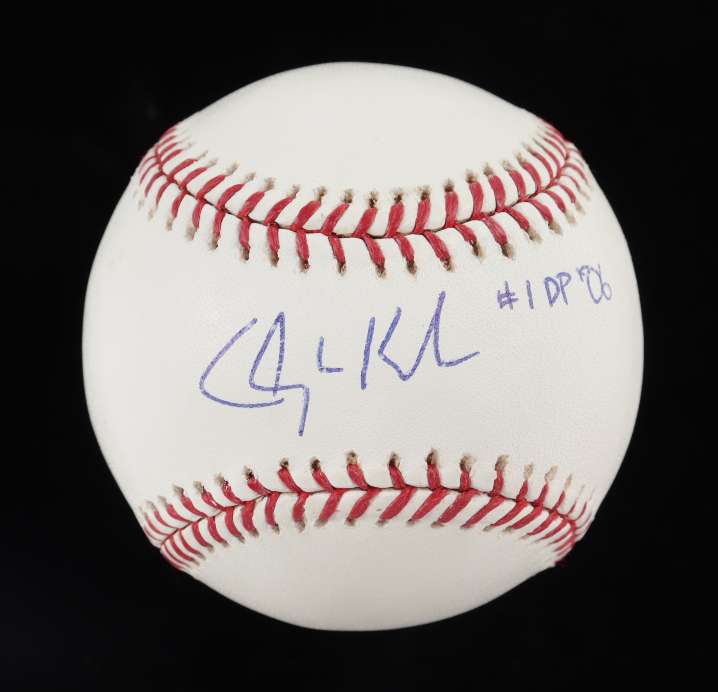 Clayton Kershaw Signed OML Baseball Inscribed "#1 DP 06" (JSA COA) at PristineAuction.com Clayton Kershaw Signed OML Baseball Inscribed "#1 DP 06" (JSA COA) at PristineAuction.com