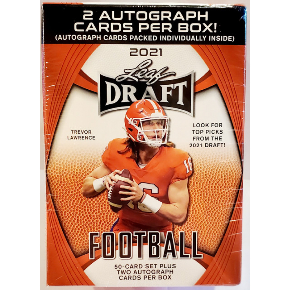 2021 Leaf Draft Football Trading Cards Blaster Box with (52) Cards