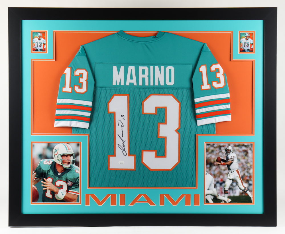 Dan Marino Signed 35x43 Custom Framed Jersey Display (JSA Hologram) at PristineAuction.com Dan Marino Signed 35x43 Custom Framed Jersey Display (JSA Hologram) at PristineAuction.com