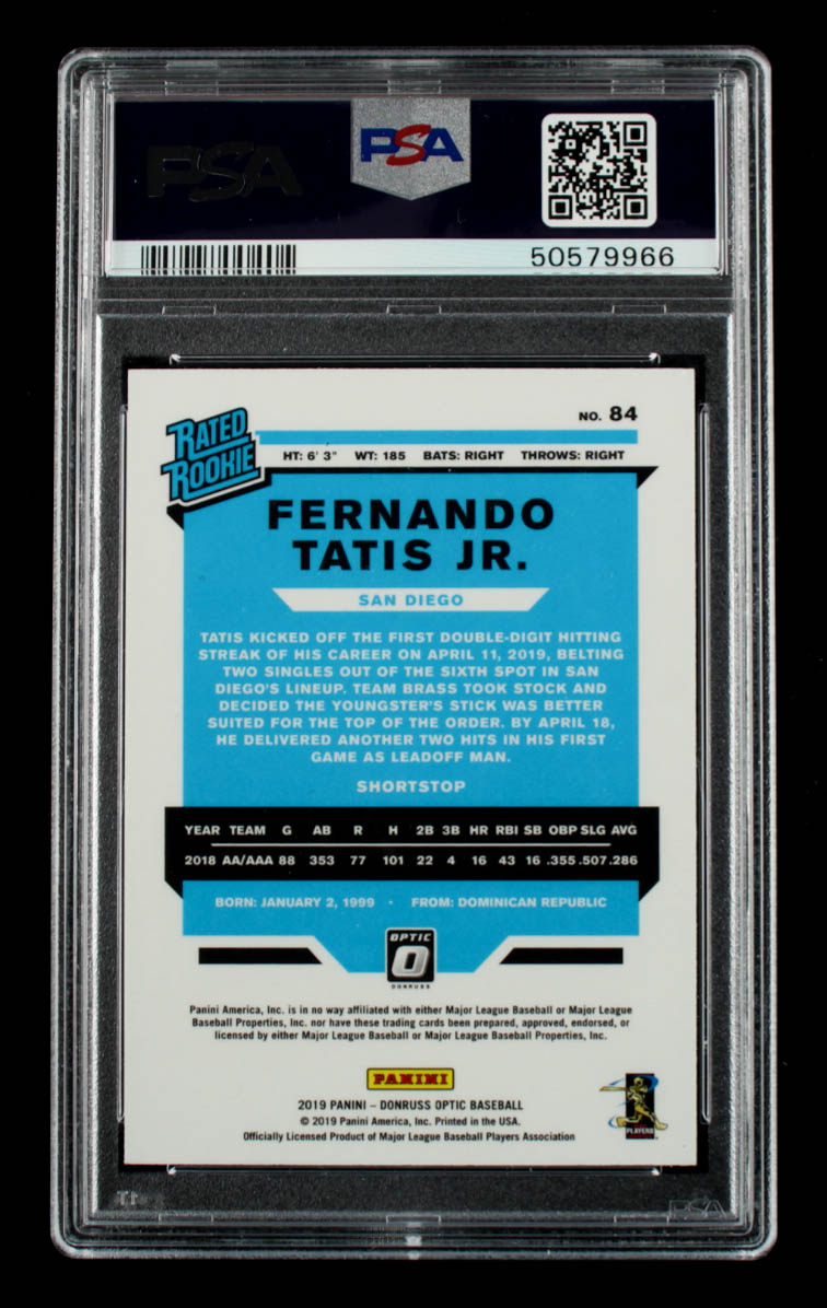 Fernando Tatis Jr. 2019 Donruss Optic #84 RR (PSA 9) at PristineAuction.com Fernando Tatis Jr. 2019 Donruss Optic #84 RR (PSA 9) at PristineAuction.com