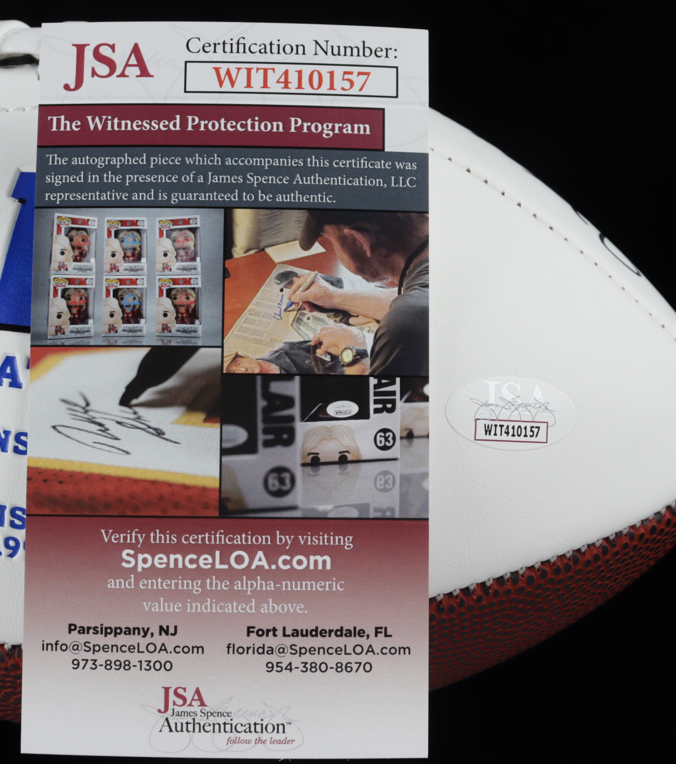 Andre Reed, Thurman Thomas & Jim Kelly Signed Bills Logo Football (JSA COA) (See Description) at PristineAuction.com Andre Reed, Thurman Thomas & Jim Kelly Signed Bills Logo Football (JSA COA) (See Description) at PristineAuction.com