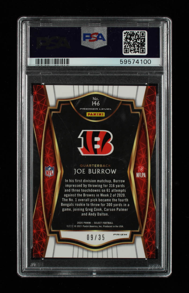 Joe Burrow 2020 Select Prizm White #146 #9/35 (PSA 8) at PristineAuction.com Joe Burrow 2020 Select Prizm White #146 #9/35 (PSA 8) at PristineAuction.com