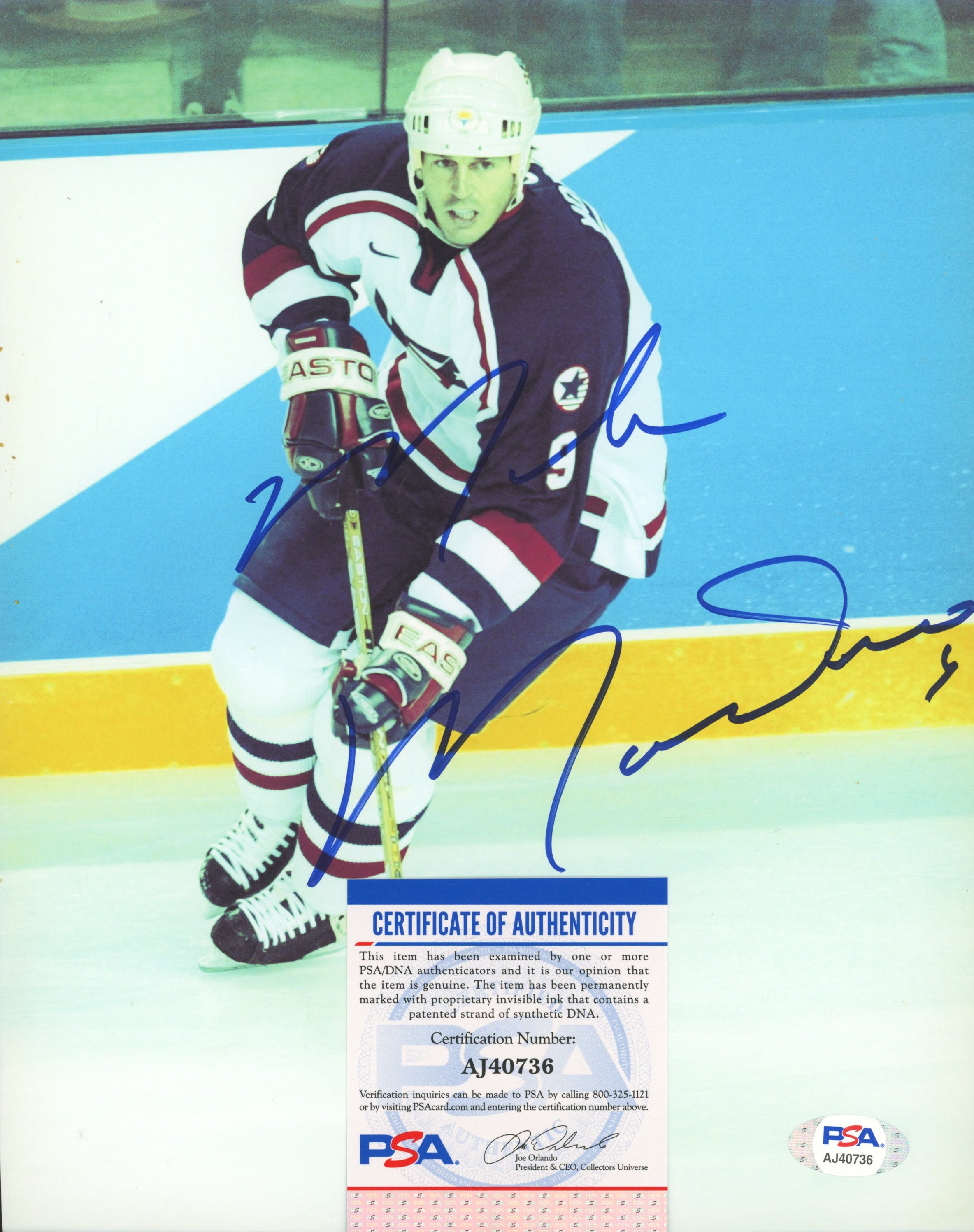 Mike Modano Signed Olympics 8x10 Photo (PSA COA) at PristineAuction.com Mike Modano Signed Olympics 8x10 Photo (PSA COA) at PristineAuction.com
