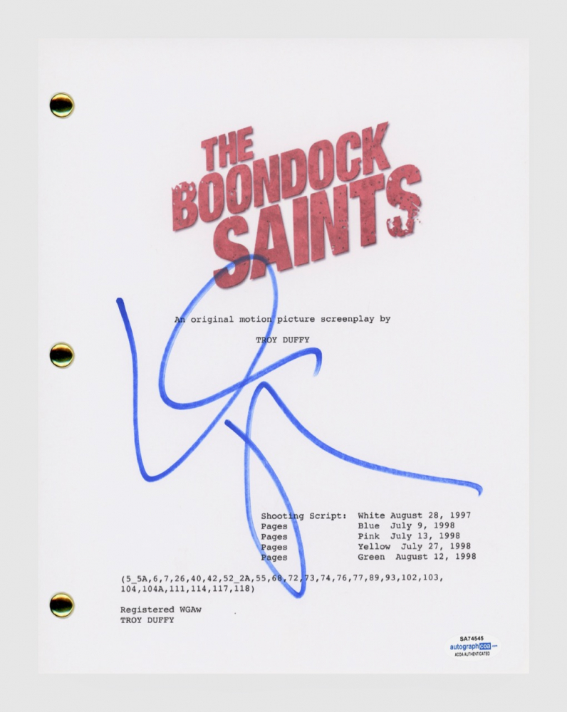 Willem Dafoe Signed "The Boondock Saints" Movie Script (AutographCOA
