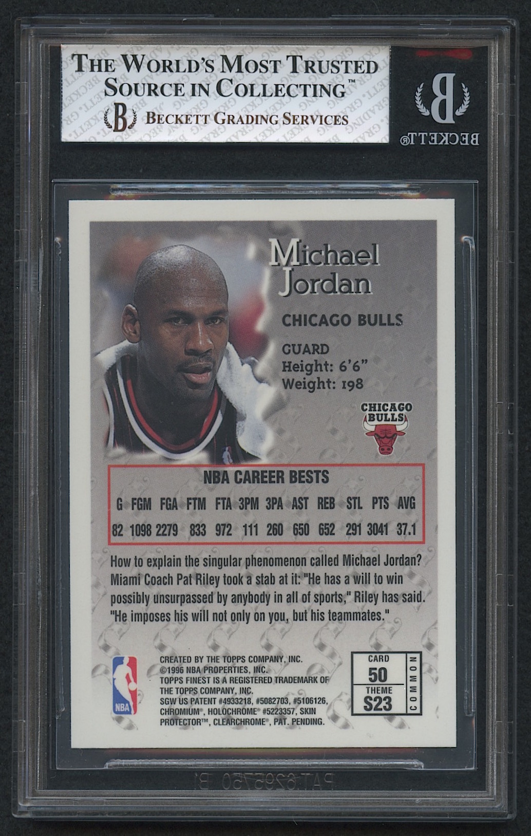 Michael Jordan 1996-97 Finest #50 B (BGS 8) at PristineAuction.com Michael Jordan 1996-97 Finest #50 B (BGS 8) at PristineAuction.com