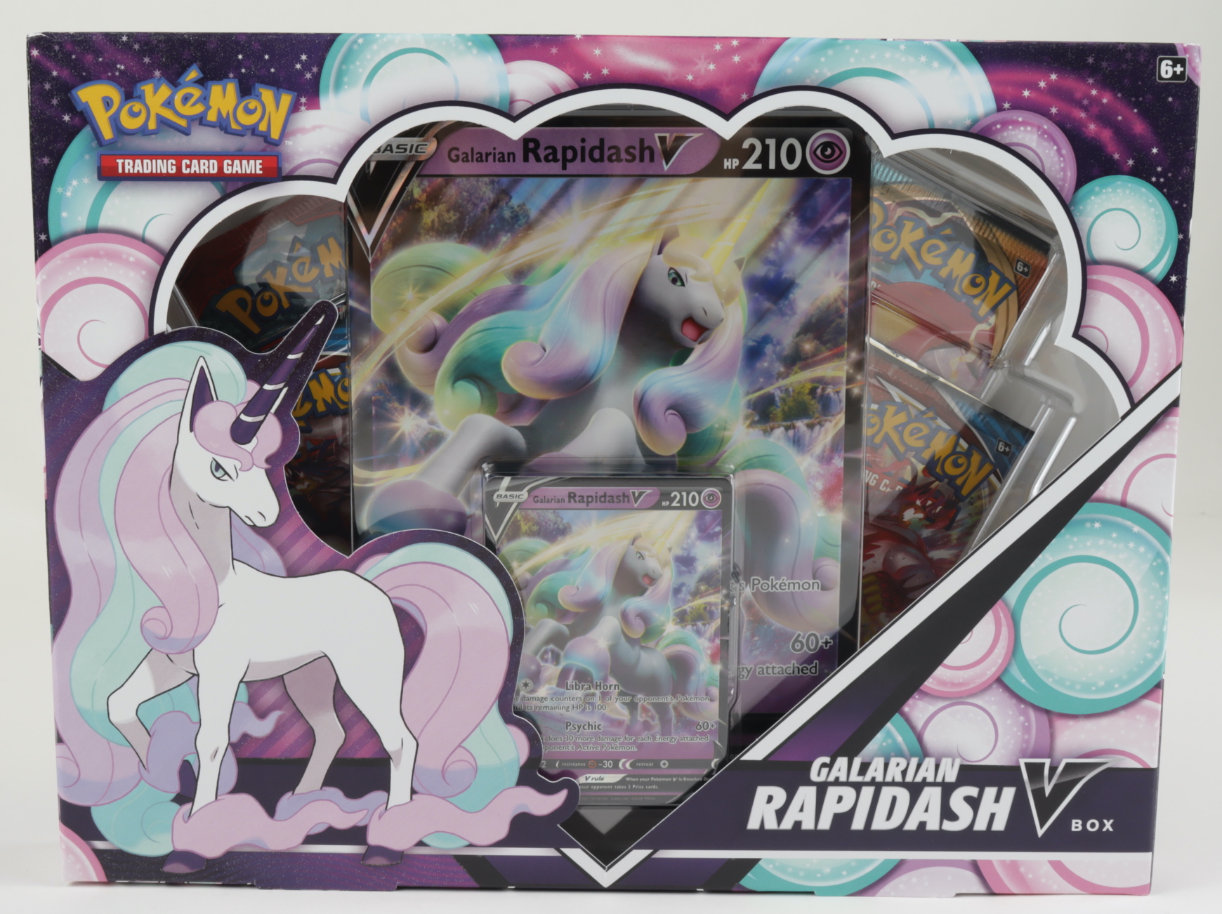 Pokemon TCG: Galarian Rapidash V Box With (4) Packs at PristineAuction.com Pokemon TCG: Galarian Rapidash V Box With (4) Packs at PristineAuction.com
