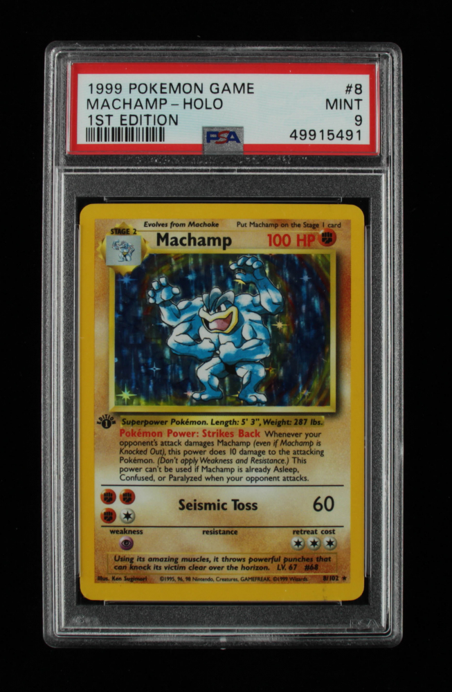 Machamp 1999 Pokemon Base 1st Edition #8 HOLO (PSA 9) | Pristine Auction