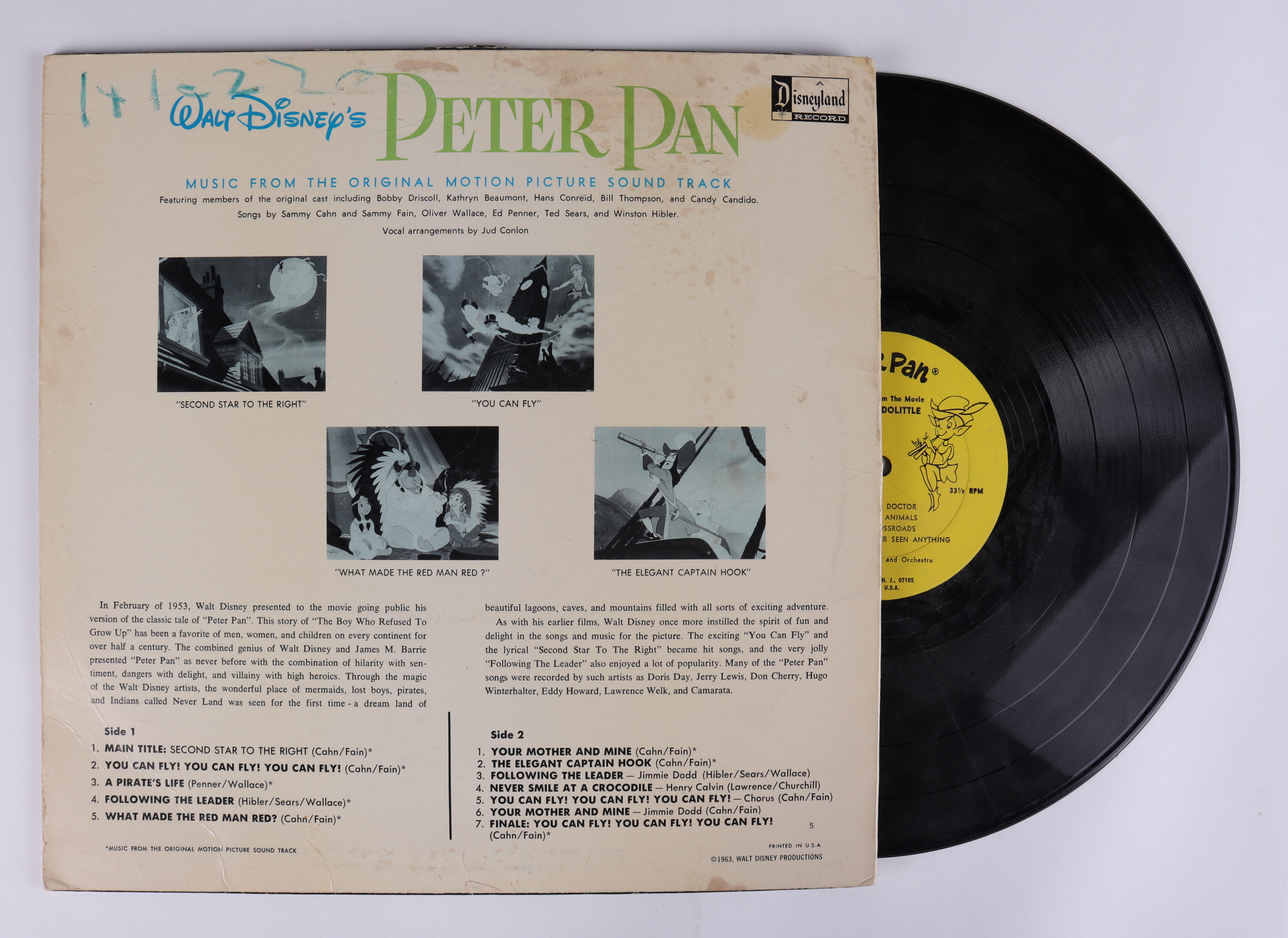 "Walt Disney's Peter Pan" Original Soundtrack Vinyl Record Album (See Description) at PristineAuction.com "Walt Disney's Peter Pan" Original Soundtrack Vinyl Record Album (See Description) at PristineAuction.com