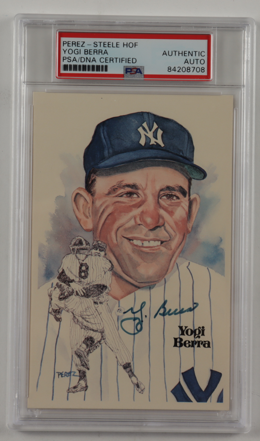Yogi Berra Signed 1972 Hall of Fame Postcard (PSA Encapsulated) at PristineAuction.com Yogi Berra Signed 1972 Hall of Fame Postcard (PSA Encapsulated) at PristineAuction.com