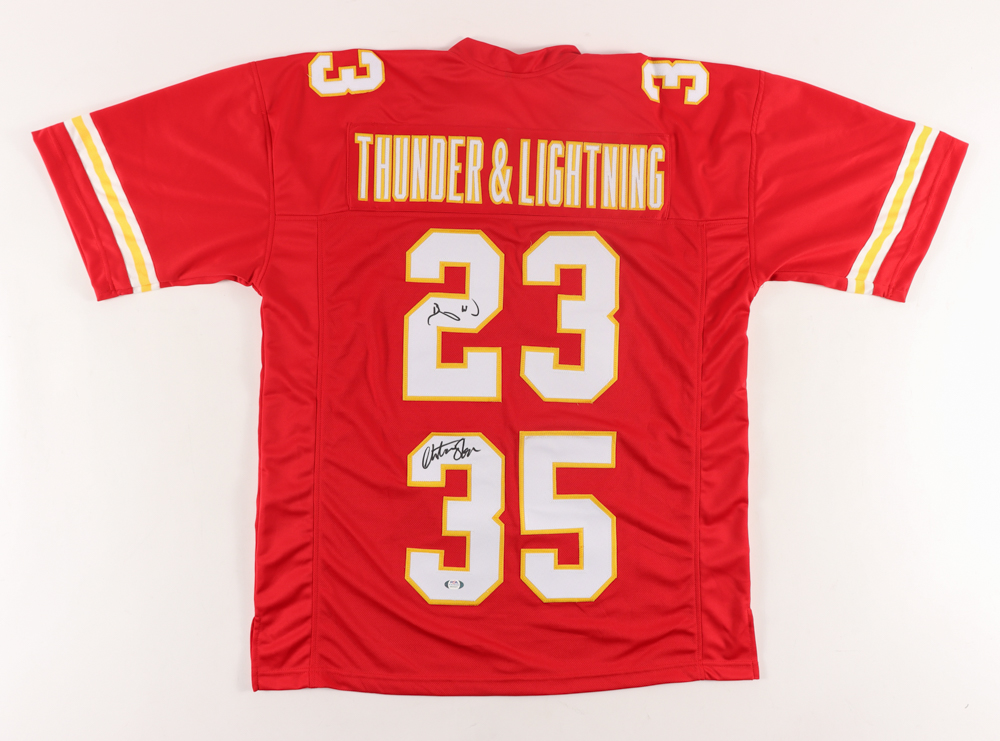 Christian Okoye & Barry Word Signed Jersey (PSA COA) at PristineAuction.com Christian Okoye & Barry Word Signed Jersey (PSA COA) at PristineAuction.com