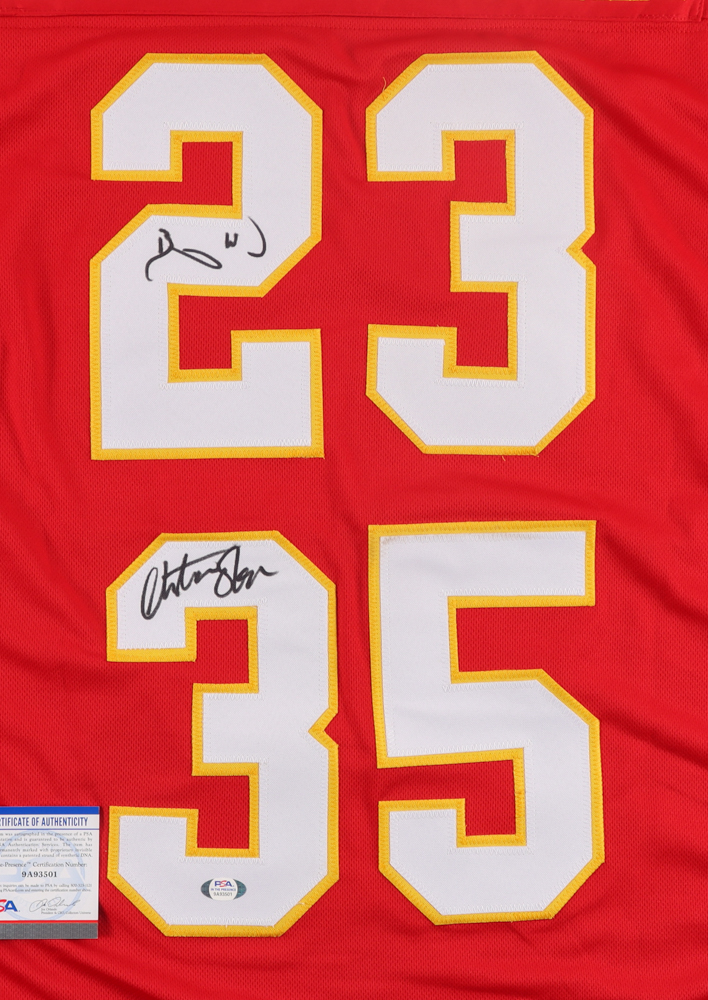 Christian Okoye & Barry Word Signed Jersey (PSA COA) at PristineAuction.com Christian Okoye & Barry Word Signed Jersey (PSA COA) at PristineAuction.com