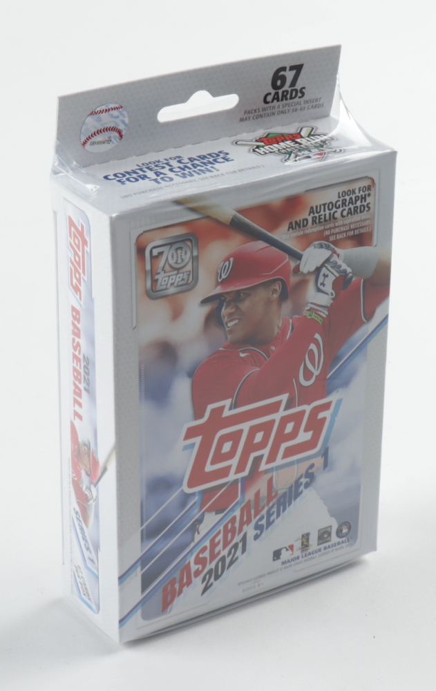 2021 Topps Series 1 Baseball Hanger Box with (67) Cards Pristine Auction