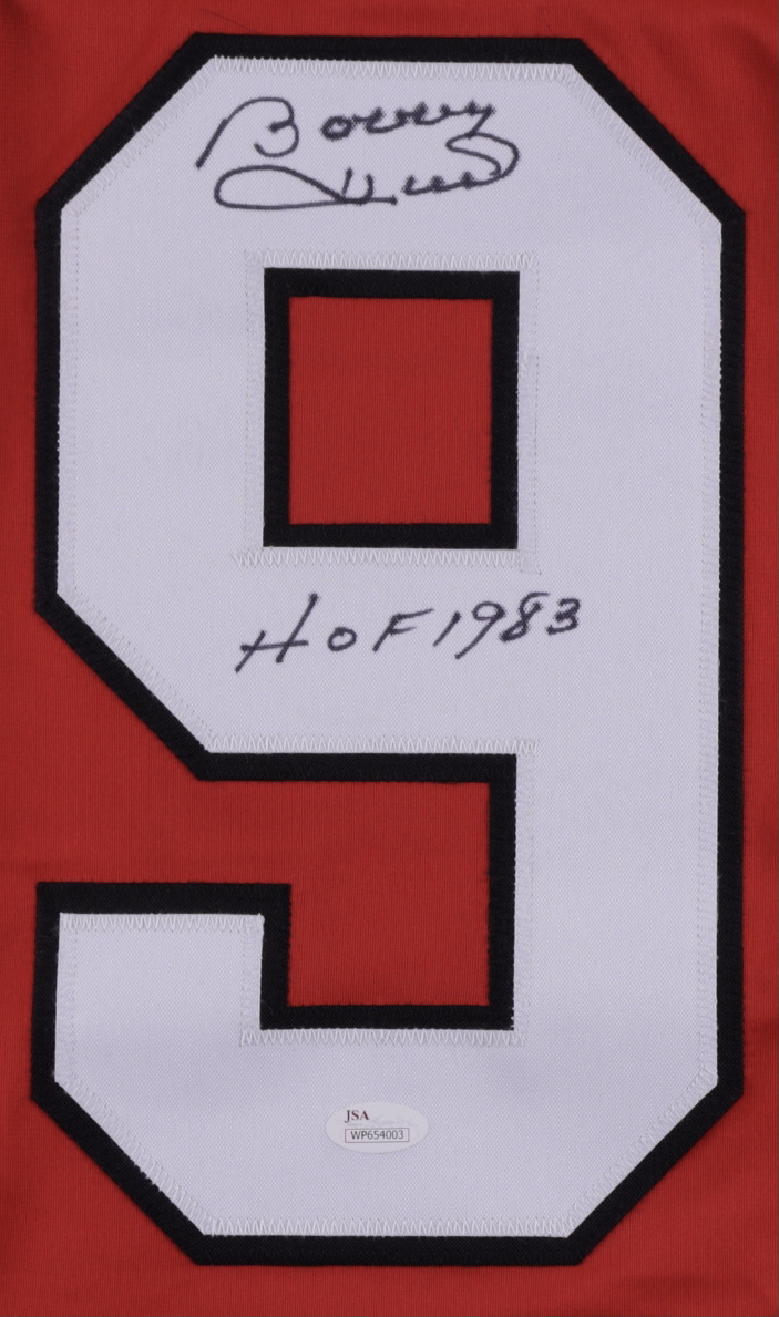 Bobby Hull Signed Career Highlight Stat Jersey Inscribed "HOF 1983" (JSA COA) at PristineAuction.com Bobby Hull Signed Career Highlight Stat Jersey Inscribed "HOF 1983" (JSA COA) at PristineAuction.com