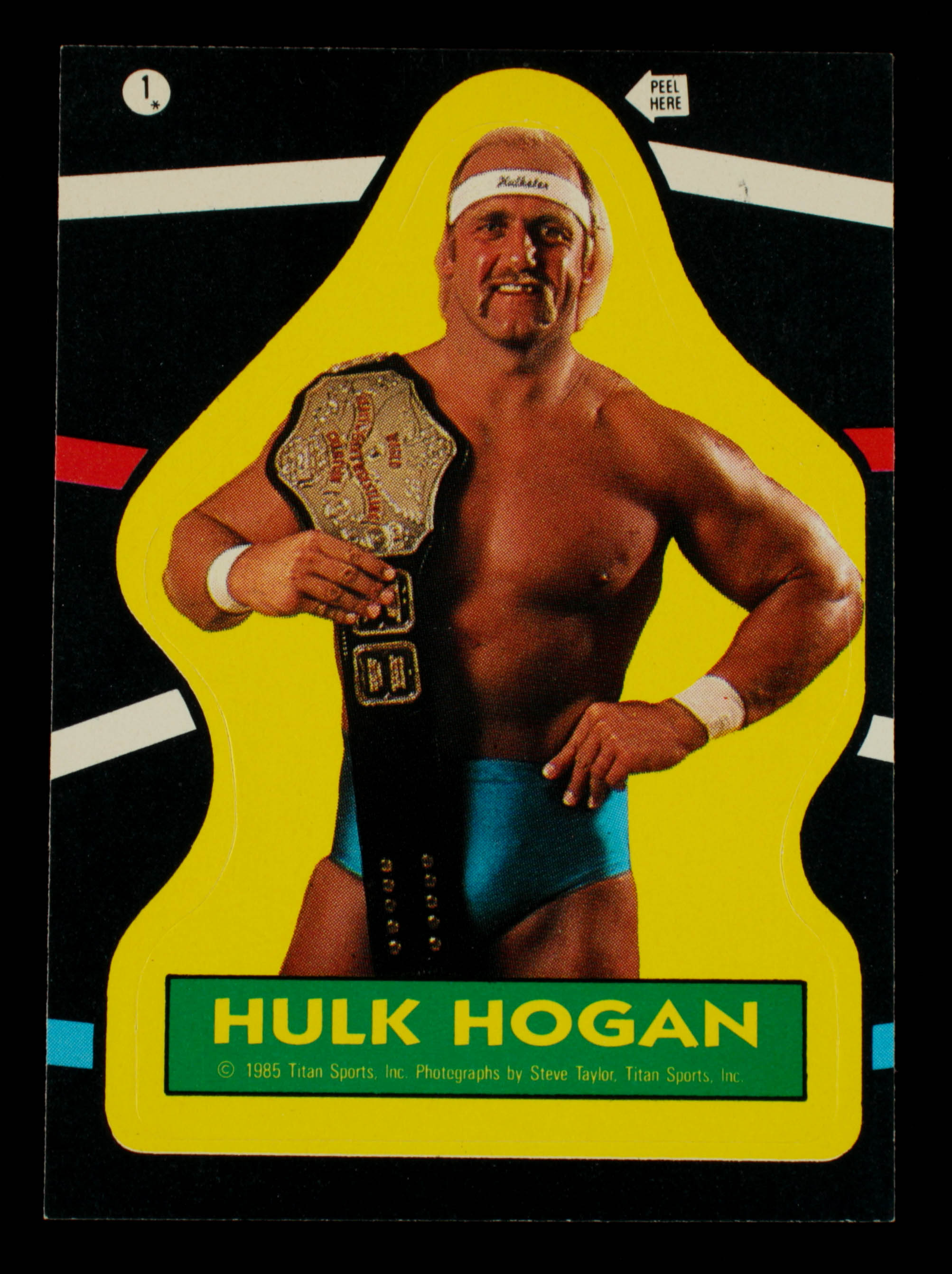 Hulk Hogan 1985 Topps WWF Stickers #1 at PristineAuction.com Hulk Hogan 1985 Topps WWF Stickers #1 at PristineAuction.com