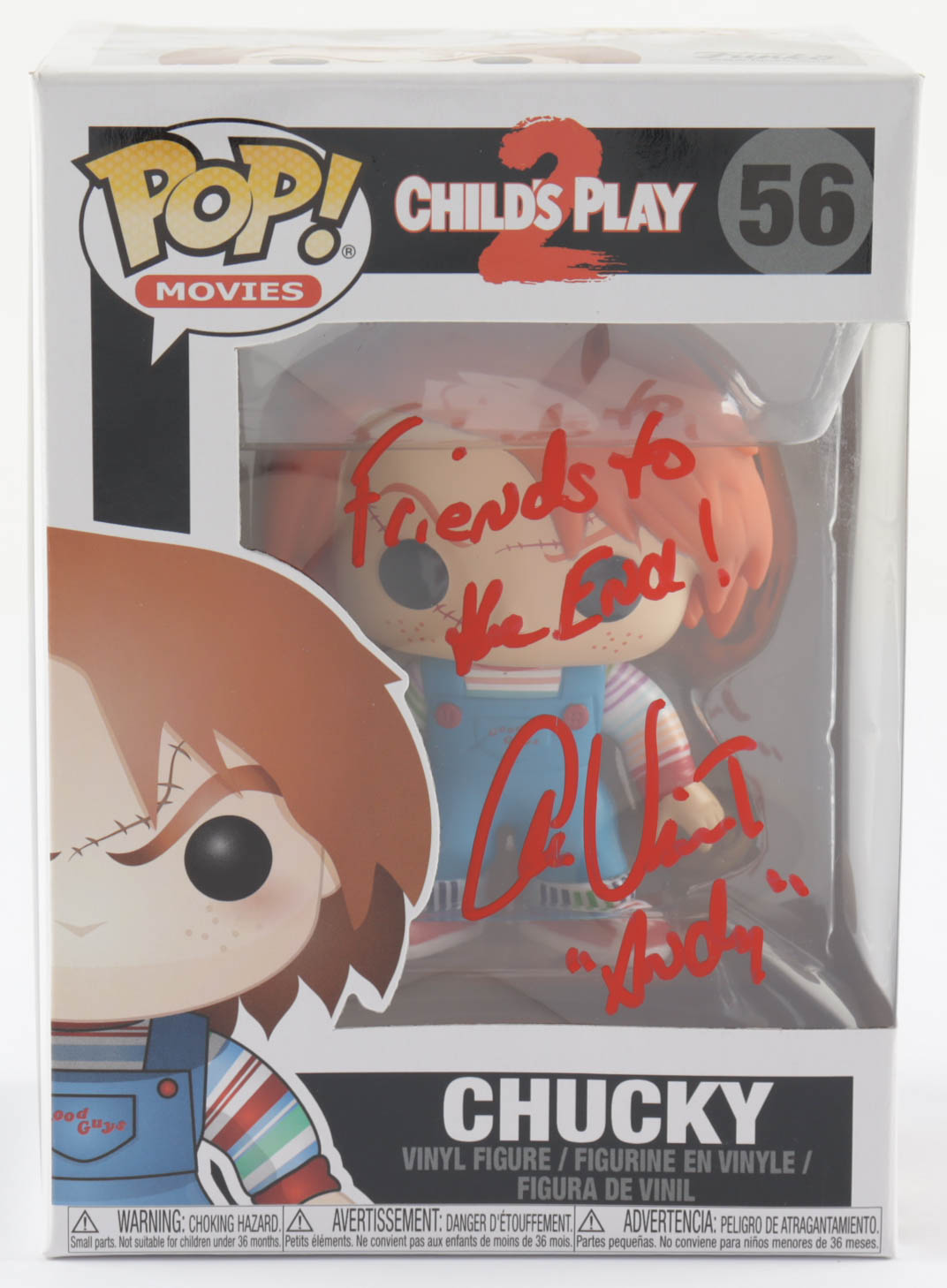 Alex Vincent Signed "Child's Play 2" #56 Funko Pop Vinyl Figure Inscribed "Friends To The End!" & "Andy" (JSA COA) at PristineAuction.com Alex Vincent Signed "Child's Play 2" #56 Funko Pop Vinyl Figure Inscribed "Friends To The End!" & "Andy" (JSA COA) at PristineAuction.com