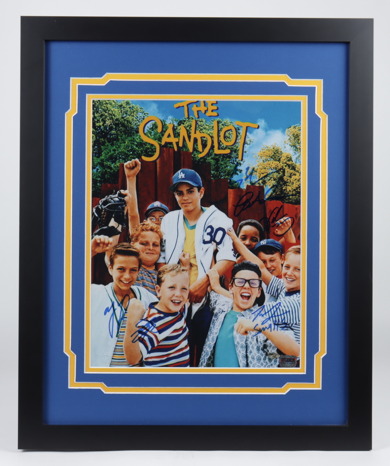 "The Sandlot" 18x22 Custom Framed Photo Display Cast-Signed by (6) with Tom Guiry, Marty York, Shane Obedzinski, Victor DiMattia, Chauncey Leopard & Brandon Adams (Fiterman Hologram) at PristineAuction.com "The Sandlot" 18x22 Custom Framed Photo Display Cast-Signed by (6) with Tom Guiry, Marty York, Shane Obedzinski, Victor DiMattia, Chauncey Leopard & Brandon Adams (Fiterman Hologram) at PristineAuction.com