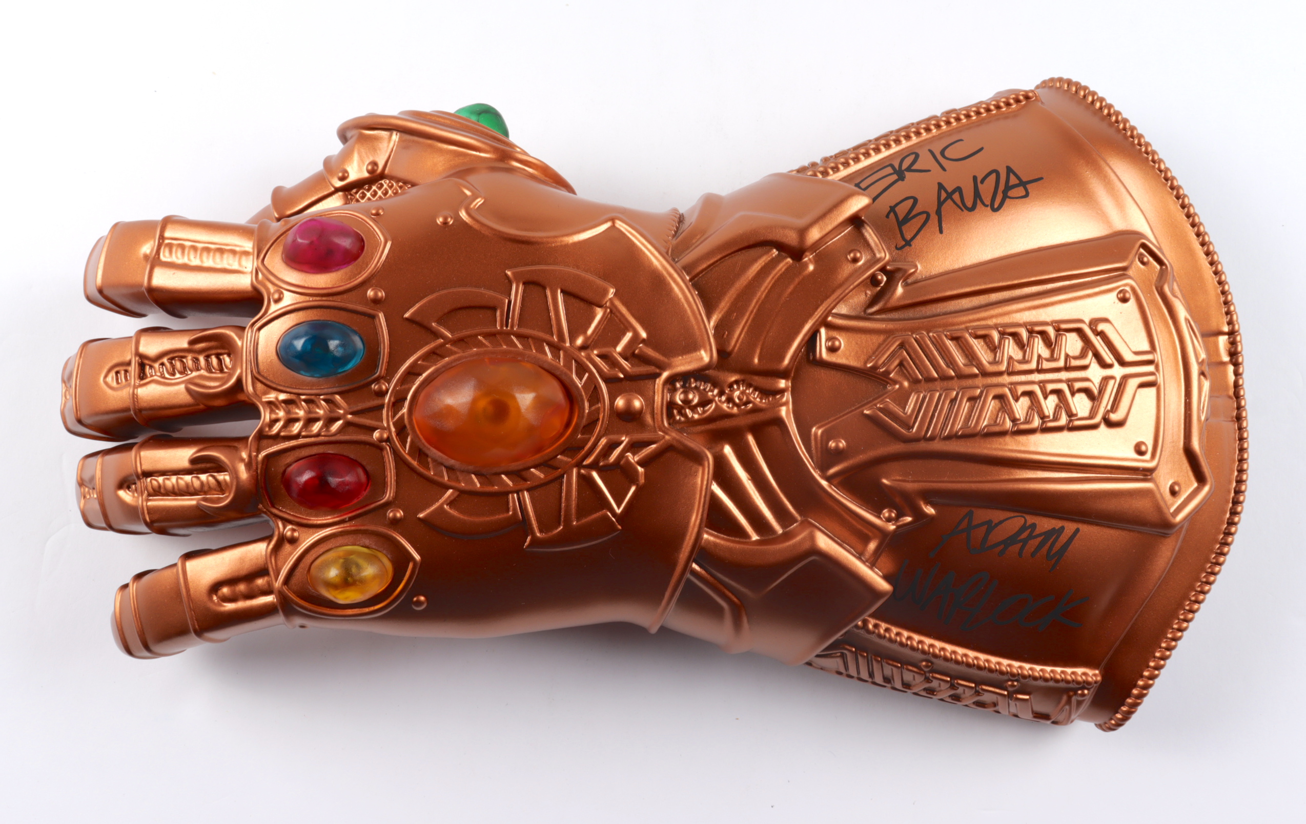 Eric Bauza Signed "Avengers" Infinity Gauntlet Inscribed "Adam Warlock" (PSA COA) at PristineAuction.com Eric Bauza Signed "Avengers" Infinity Gauntlet Inscribed "Adam Warlock" (PSA COA) at PristineAuction.com