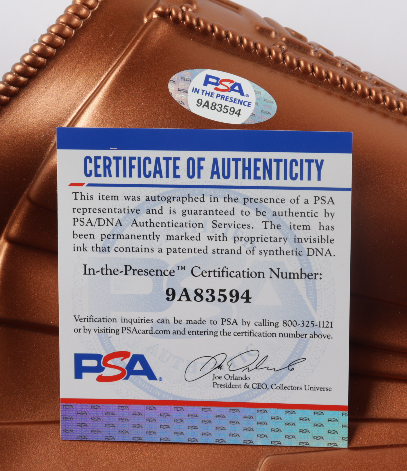 Eric Bauza Signed "Avengers" Infinity Gauntlet Inscribed "Adam Warlock" (PSA COA) at PristineAuction.com Eric Bauza Signed "Avengers" Infinity Gauntlet Inscribed "Adam Warlock" (PSA COA) at PristineAuction.com