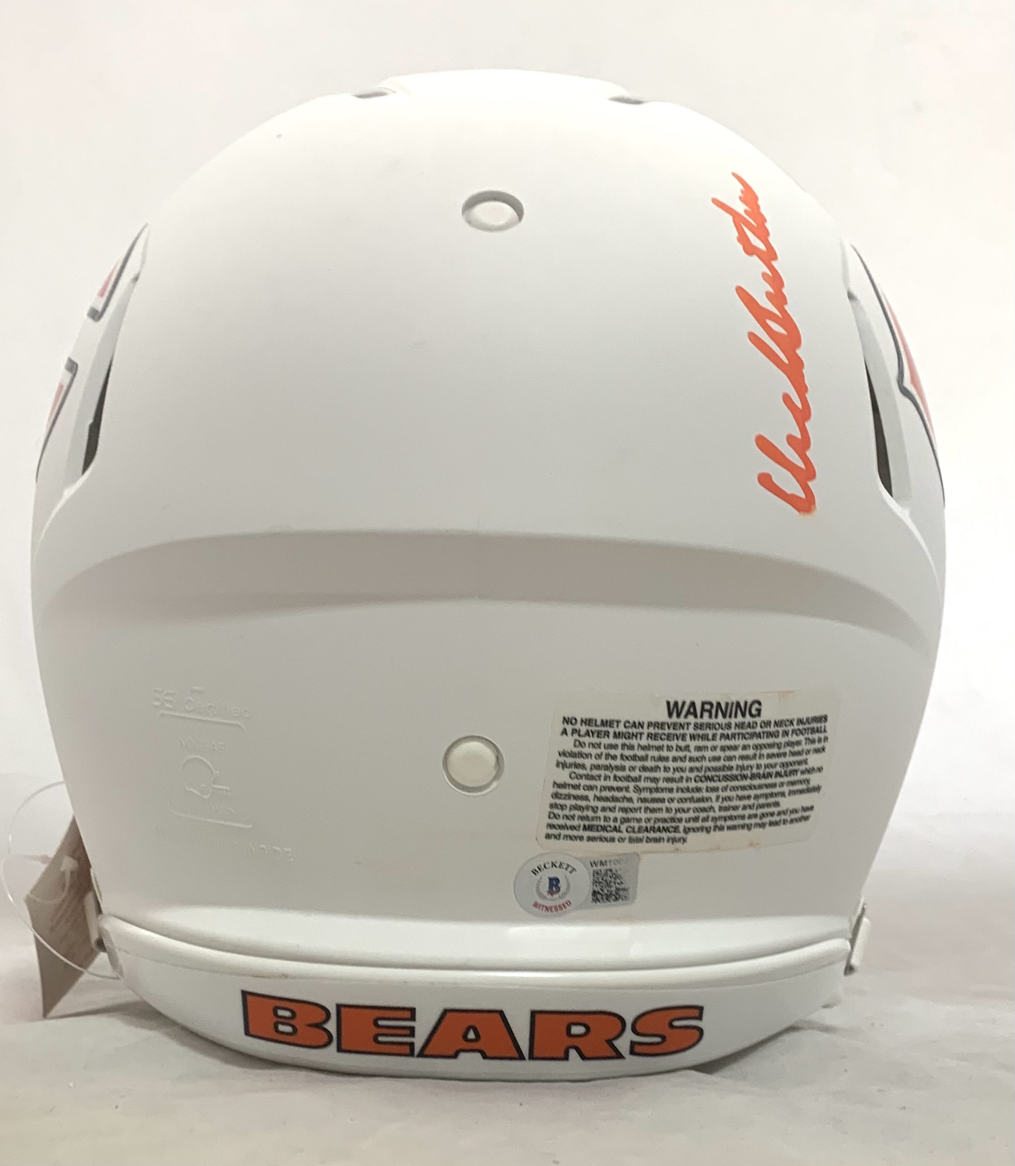 Dick Butkus, Mike Singletary & Brian Urlacher Signed Bears Full-Size Authentic On-Field Matte White Alternate Speed Helmet (Beckett Hologram) at PristineAuction.com Dick Butkus, Mike Singletary & Brian Urlacher Signed Bears Full-Size Authentic On-Field Matte White Alternate Speed Helmet (Beckett Hologram) at PristineAuction.com