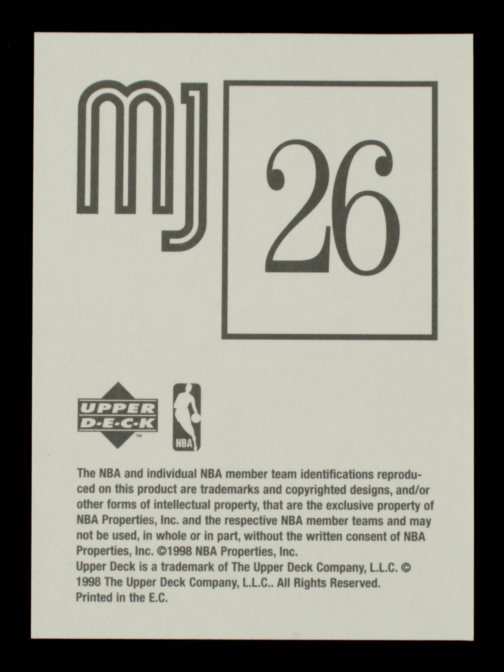 Michael Jordan 1998 Upper Deck MJ Sticker Collection #26 at PristineAuction.com Michael Jordan 1998 Upper Deck MJ Sticker Collection #26 at PristineAuction.com