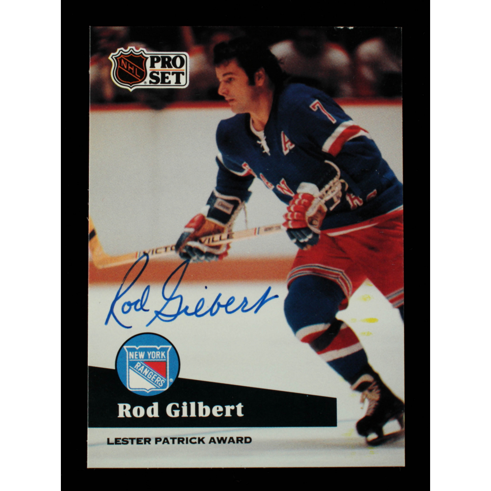 Rod Gilbert Signed 199192 Pro Set NHL Sponsor Awards AC23 Lester