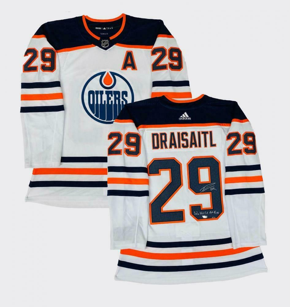 Leon Draisaitl Signed LE Oilers Jersey Inscribed "2020 Hart & Art Ross" (Fanatics Hologram) at PristineAuction.com Leon Draisaitl Signed LE Oilers Jersey Inscribed "2020 Hart & Art Ross" (Fanatics Hologram) at PristineAuction.com