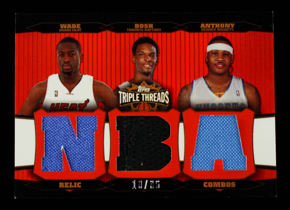 Dwayne Wade / Chris Bosh / Carmelo Anthony 2006-07 Topps Triple Threads Relics Combos #7 #10/36