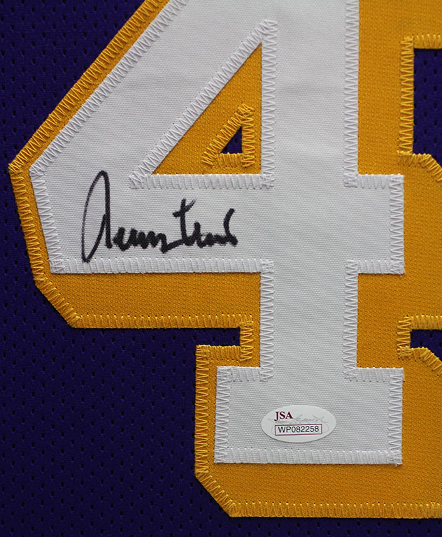 Jerry West Signed 35x43 Custom Framed Jersey Display (JSA) at PristineAuction.com Jerry West Signed 35x43 Custom Framed Jersey Display (JSA) at PristineAuction.com