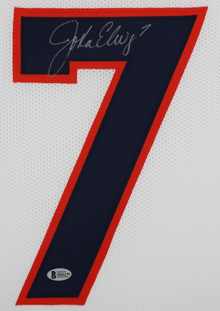 John Elway Signed 35x43 Custom Framed Jersey Display (Beckett) at PristineAuction.com John Elway Signed 35x43 Custom Framed Jersey Display (Beckett) at PristineAuction.com