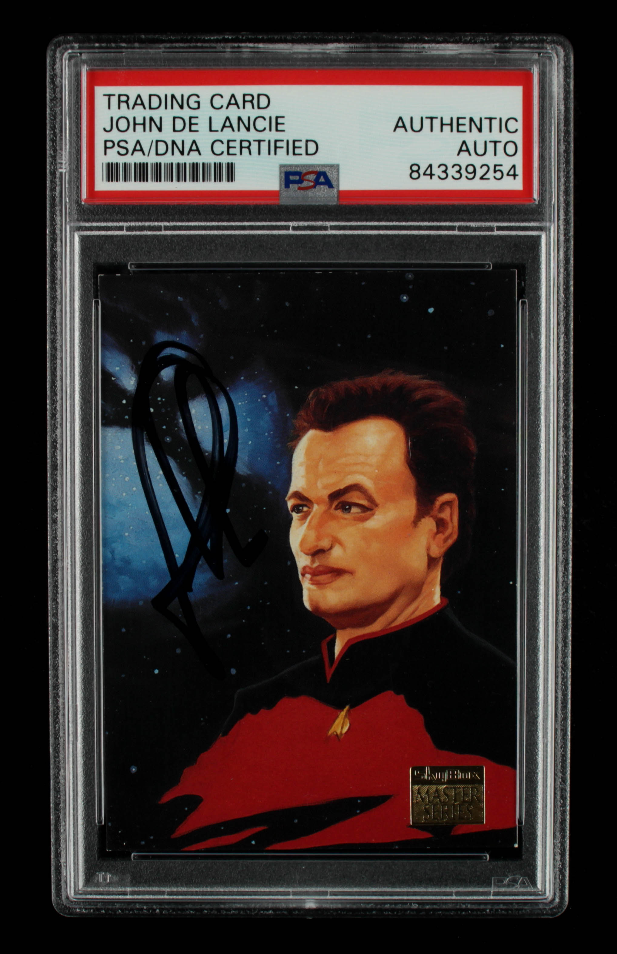 John de Lancie Signed 1994 Star Trek Master Series #47 Q (PSA Encapsulated) at PristineAuction.com John de Lancie Signed 1994 Star Trek Master Series #47 Q (PSA Encapsulated) at PristineAuction.com