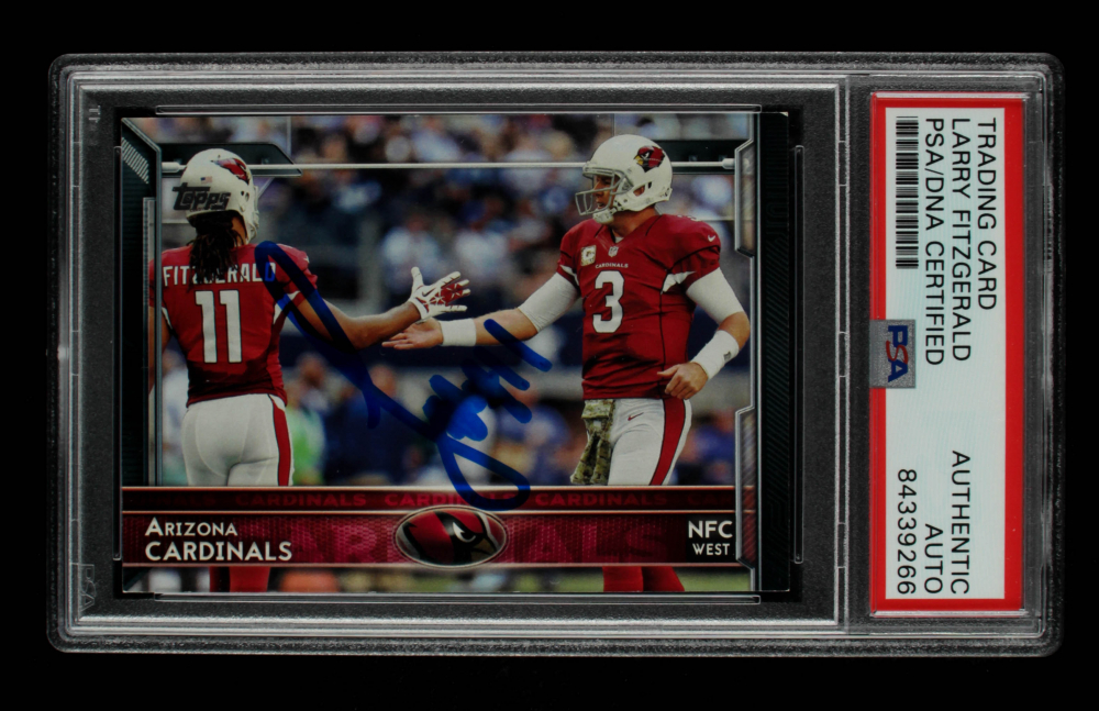 Larry Fitzgerald Signed 2015 Topps 267 Arizona Cardinals / Carson