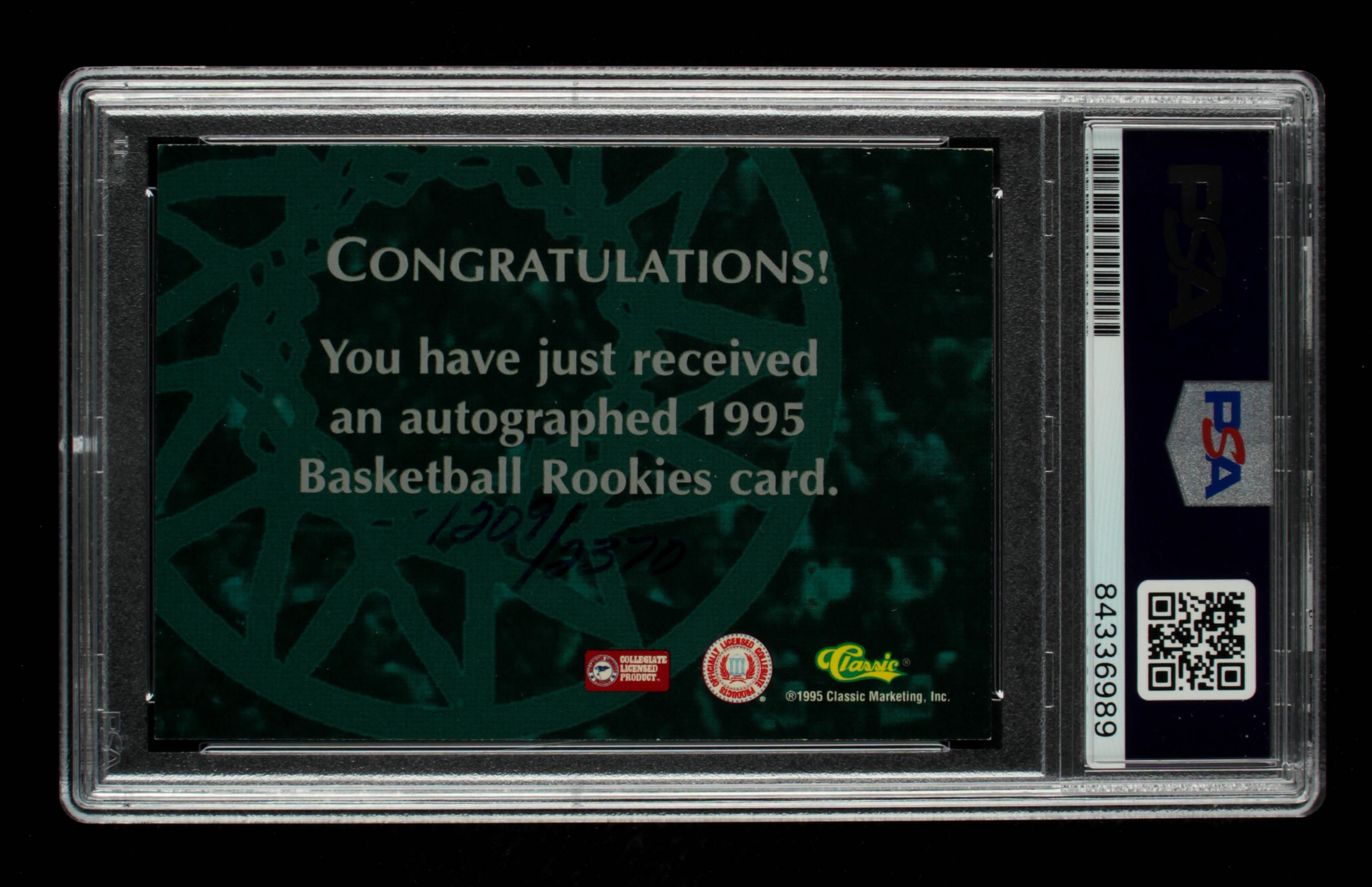 Jerry Stackhouse 1995 Classic Autographs #3 #1209/2370 (PSA Authentic) at PristineAuction.com Jerry Stackhouse 1995 Classic Autographs #3 #1209/2370 (PSA Authentic) at PristineAuction.com