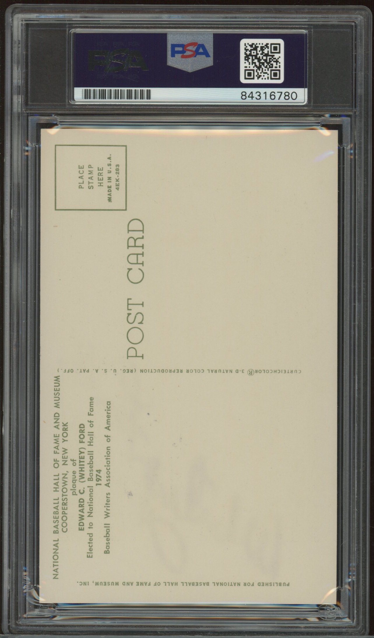 Whitey Ford Signed Hall of Fame Plaque Postcard (PSA Encapsulated) at PristineAuction.com Whitey Ford Signed Hall of Fame Plaque Postcard (PSA Encapsulated) at PristineAuction.com