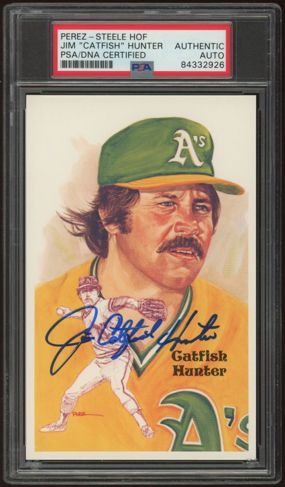 Catfish Hunter Signed LE Hall of Fame PerezSteele Galleries Postcard