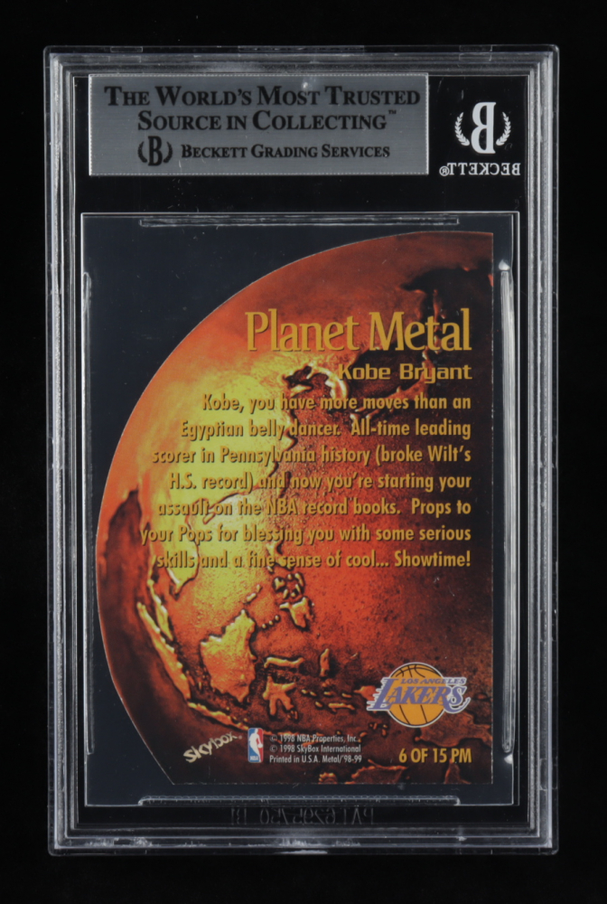 Kobe Bryant 1998-99 Metal Universe Planet Metal #6 (BGS 9 