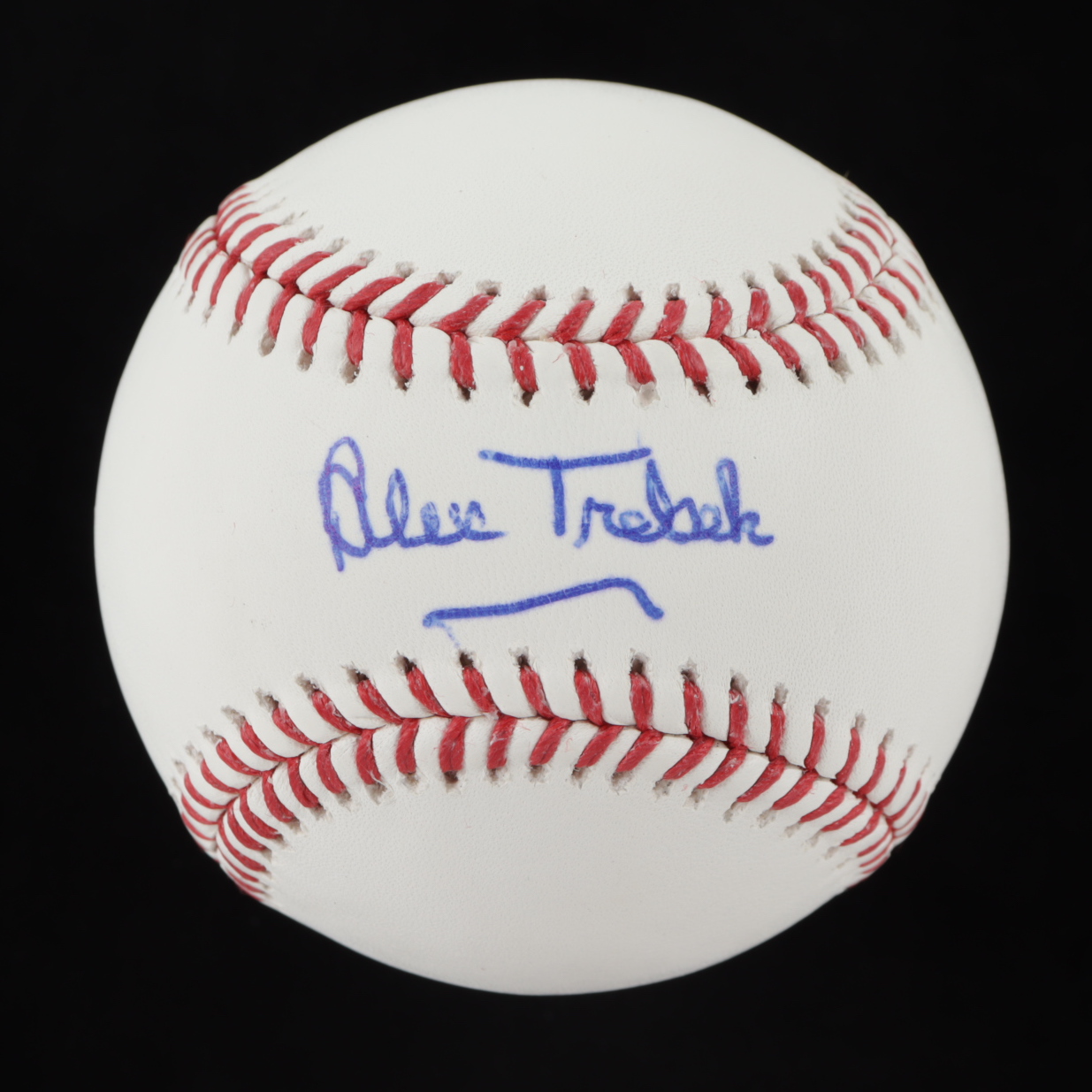 Alex Trebek Signed OML Baseball (JSA COA) at PristineAuction.com Alex Trebek Signed OML Baseball (JSA COA) at PristineAuction.com