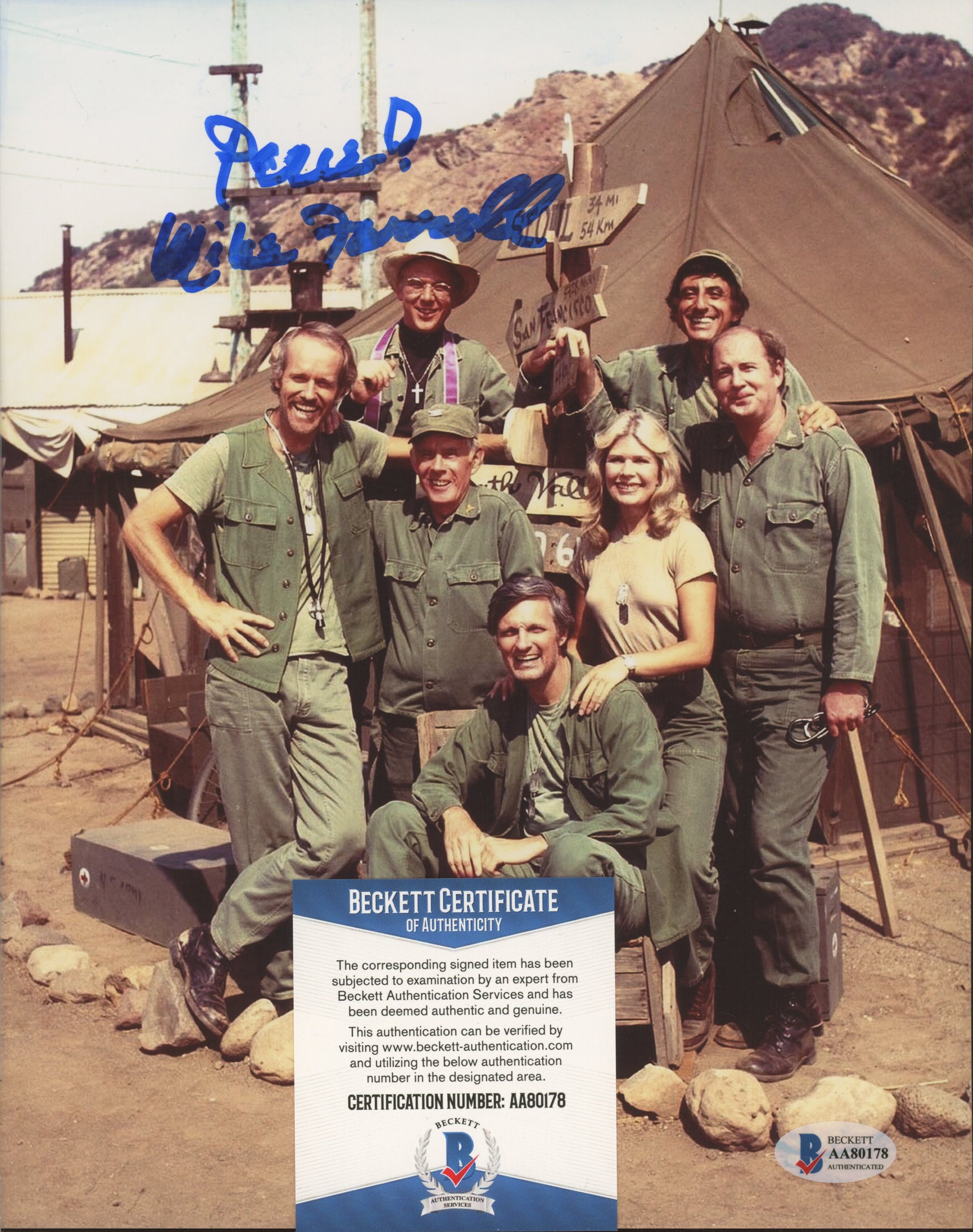 Mike Farrell Signed "MASH" 8x10 Photo Inscribed "Peace!" (Beckett COA) at PristineAuction.com Mike Farrell Signed "MASH" 8x10 Photo Inscribed "Peace!" (Beckett COA) at PristineAuction.com