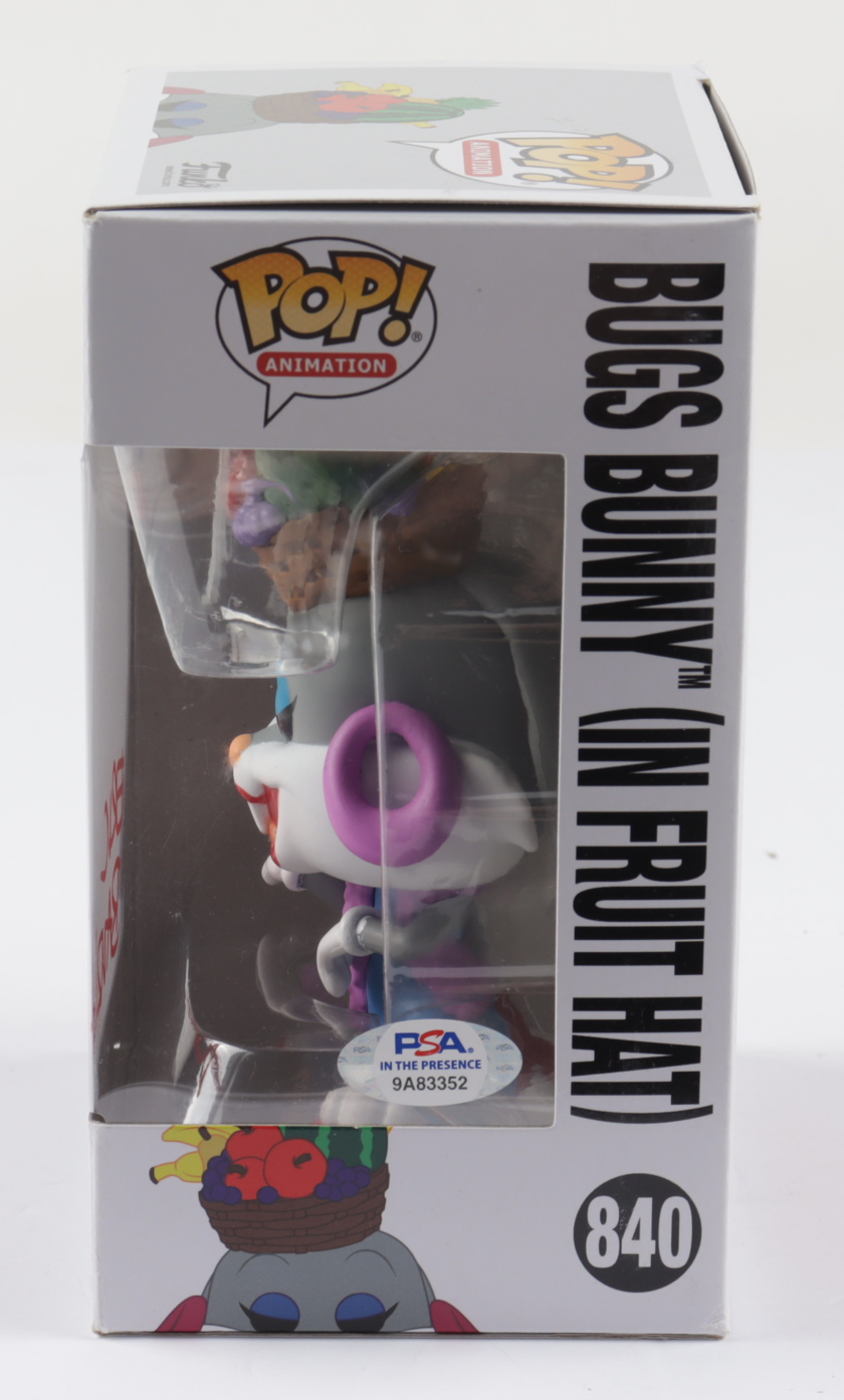 Eric Bauza Signed "Looney Tunes" #840 Bugs Bunny (In Fruit Hat) Funko Pop! Vinyl Figure (PSA COA) at PristineAuction.com Eric Bauza Signed "Looney Tunes" #840 Bugs Bunny (In Fruit Hat) Funko Pop! Vinyl Figure (PSA COA) at PristineAuction.com