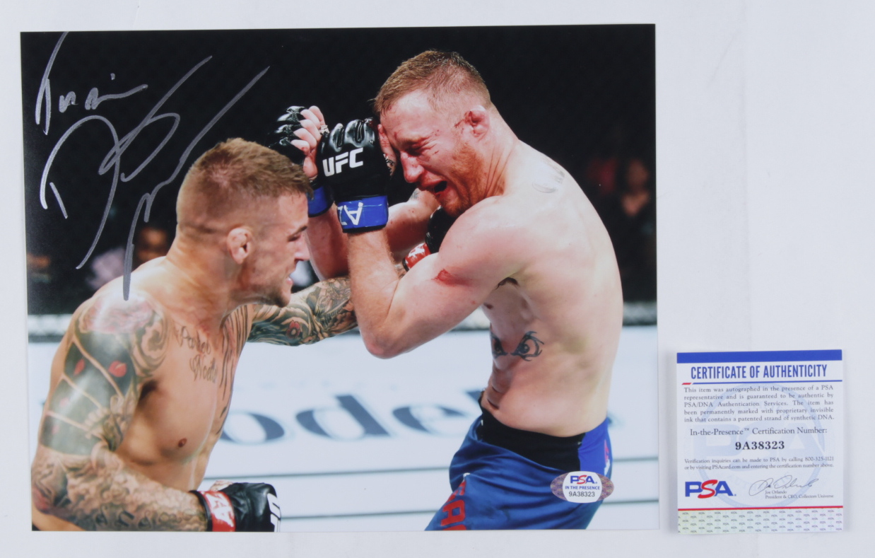 Dustin Poirier Signed 8x10 Photo Inscribed "The Diamond" (PSA COA) at PristineAuction.com Dustin Poirier Signed 8x10 Photo Inscribed "The Diamond" (PSA COA) at PristineAuction.com