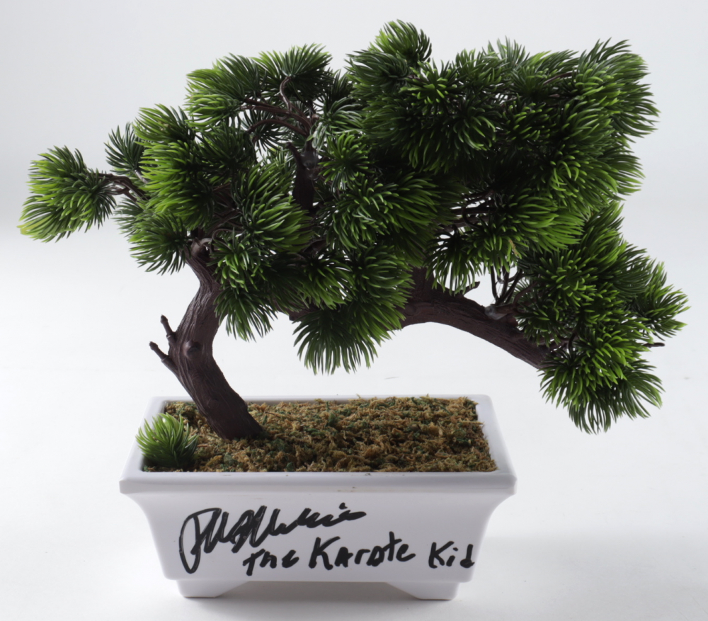 Ralph Macchio Signed "The Karate Kid" Artificial Bonsai Tree Inscribed "The Karate Kid
